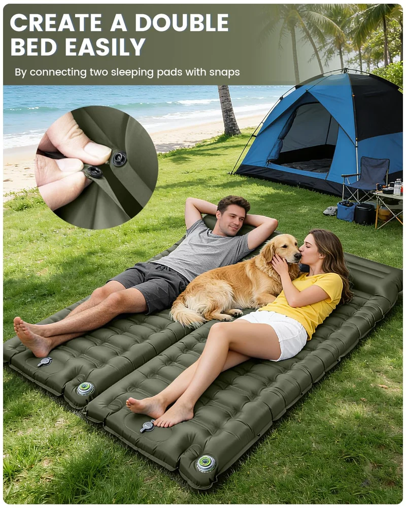 WARMTUYO Isomatte Camping mit elektrischer Pumpe, 12 cm, ultraleicht