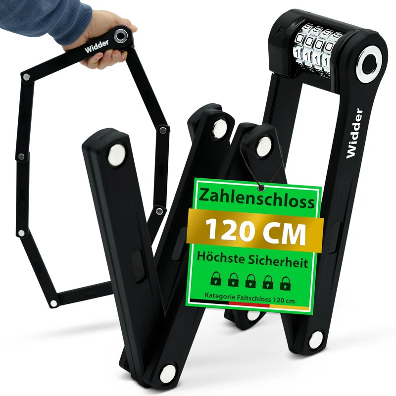 Widder Nero Faltschloss 120 cm, Zahlenschloss, Titan-Stahl Level 15