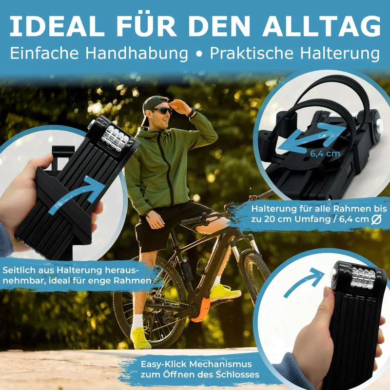 Widder Nero Faltschloss 120 cm, Zahlenschloss, Titan-Stahl Level 15
