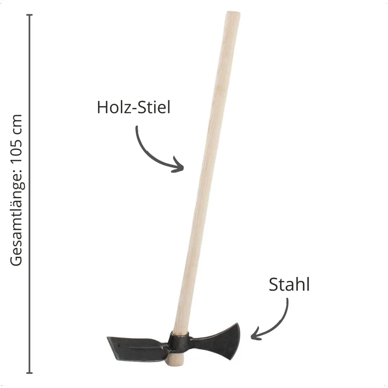 REKORD Wiedehopfhacke, Hacke und Beil mit Eschenstiel 105 cm