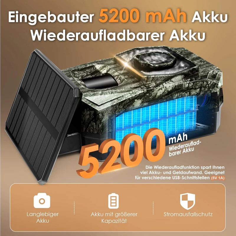 MAXDONE PH970S Wildkamera WLAN mit Solar, 4K 64MP und Nachtsicht