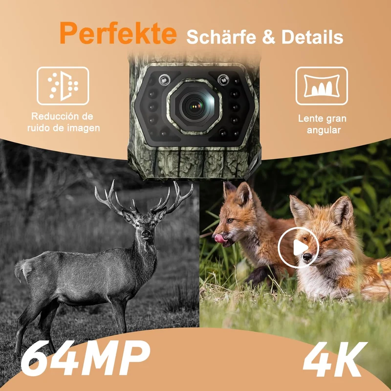 MAXDONE PH970S Wildkamera WLAN mit Solar, 4K 64MP und Nachtsicht
