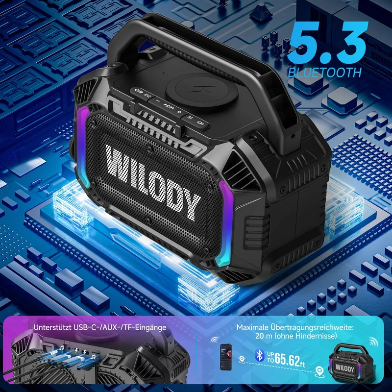 Wilody Boost10X Ultra Bluetooth Lautsprecher 100W Outdoor IPX7