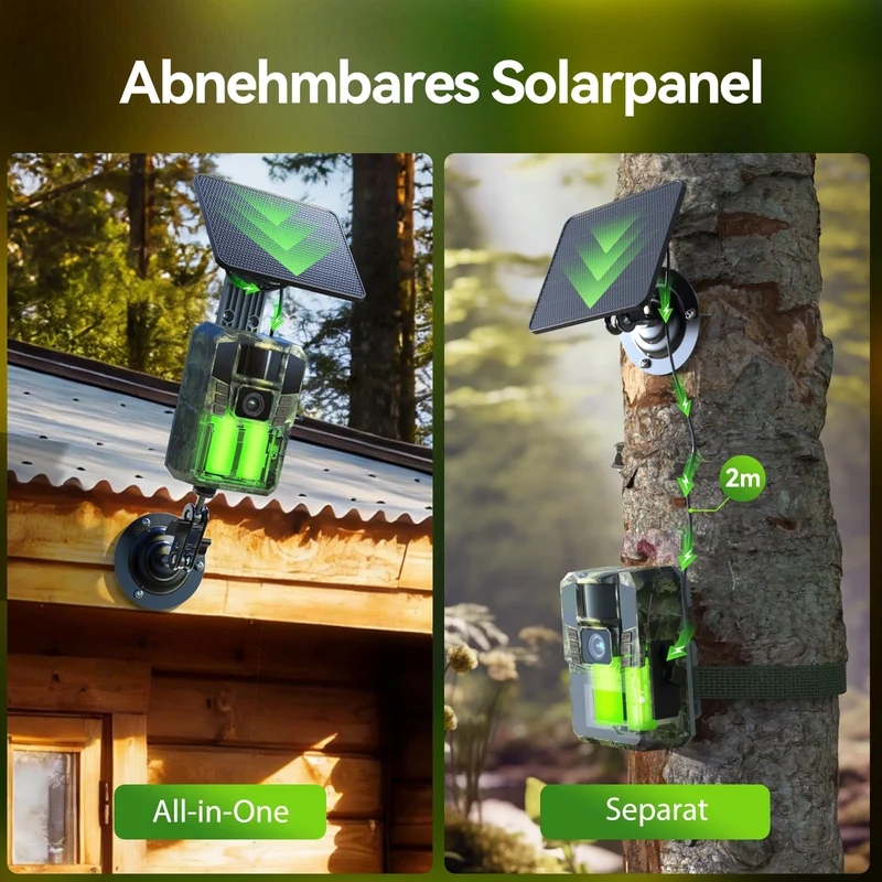 DEATTI T6 WLAN Solar Wildkamera 4K 48MP mit Nachtsicht und App
