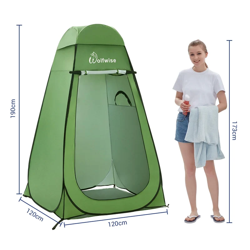 WolfWise Pop-Up Duschzelt Umkleidezelt mit Boden UV-Schutz 50+ Grün