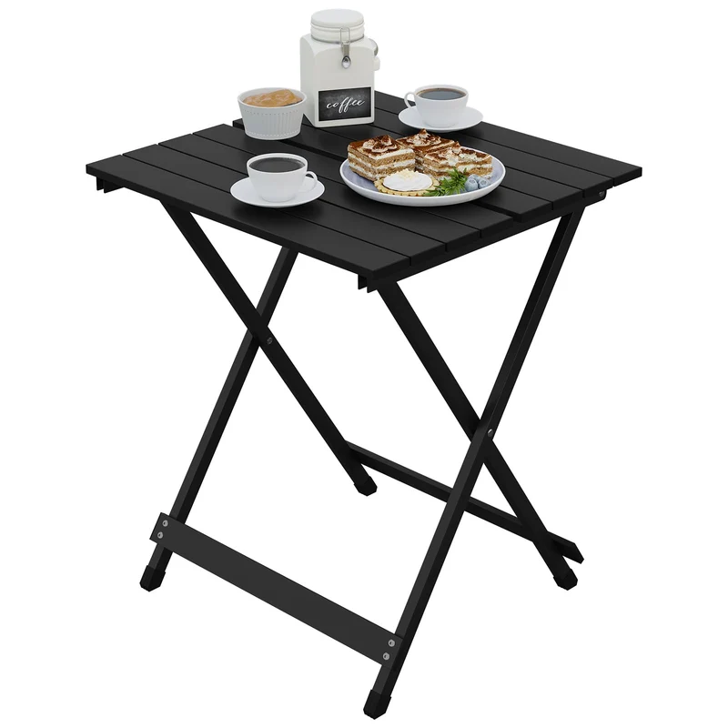 WOLTU Campingtisch klappbar, Aluminium Gartentisch schwarz