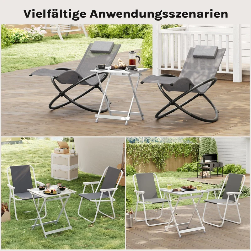 WOLTU Campingtisch klappbar, Aluminium Gartentisch, silber