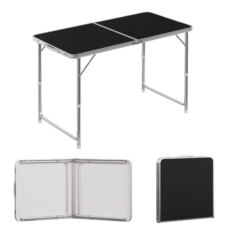 WOLTU Campingtisch CPT8122sz, höhenverstellbar, 120x60 cm, schwarz