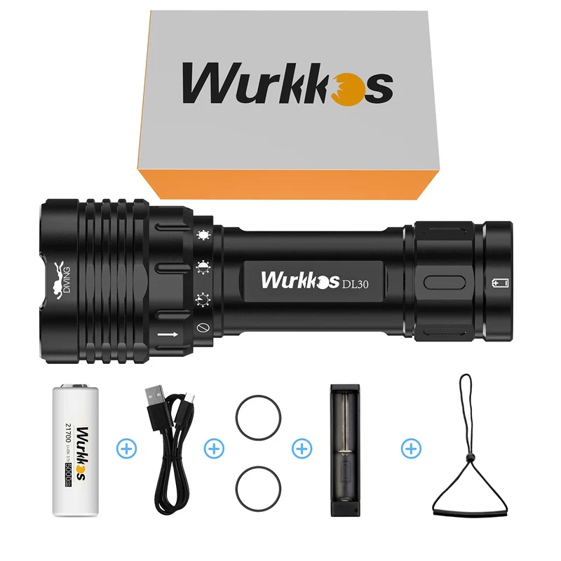 Wurkkos DL30 LED Tauchlampe 3600 Lumen wiederaufladbar IPX8