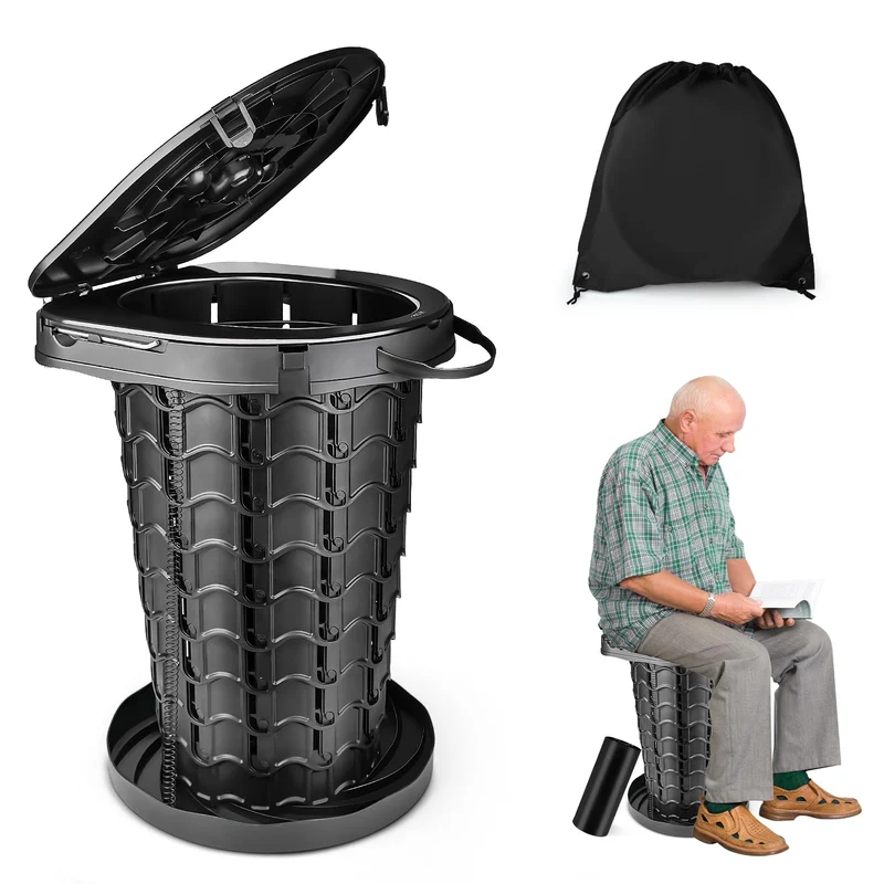 Hesanzol Campingtoilette XXL, faltbare Reisetoilette, höhenverstellbar