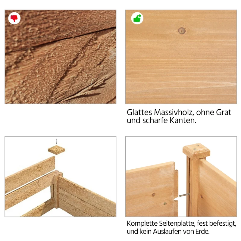Yaheetech Hochbeet aus FSC-Tannenholz, hellbraun, 120,5 x 59 x 76 cm