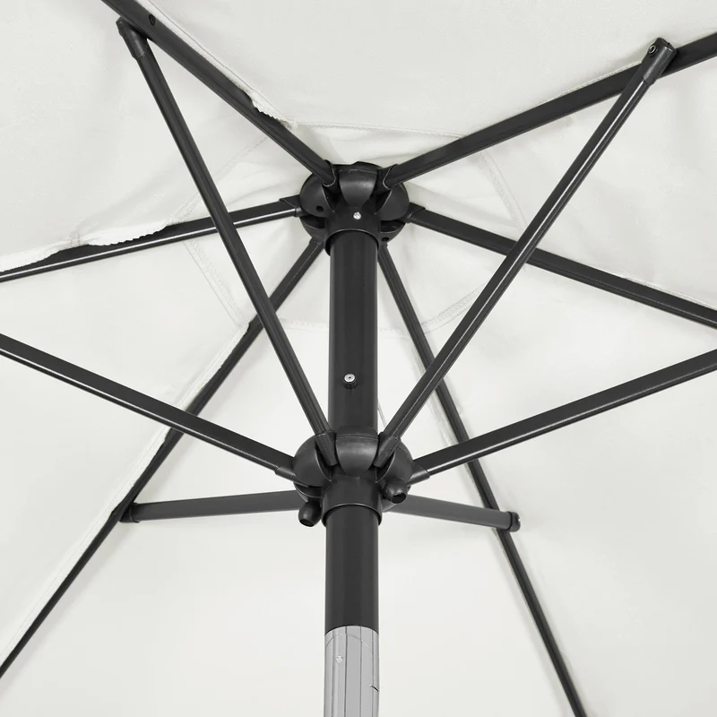 Yaheetech Sonnenschirm Ø 230 cm, knickbar, Gartenschirm rund, Creme