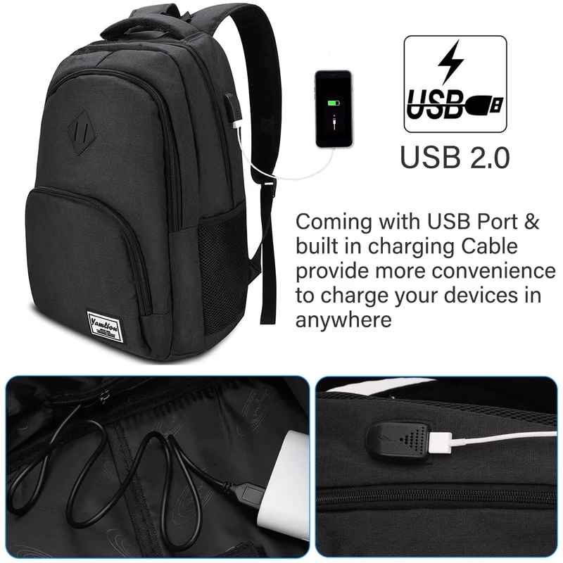 YAMTION Laptop Rucksack 17,3 Zoll Schulrucksack mit USB 32 L