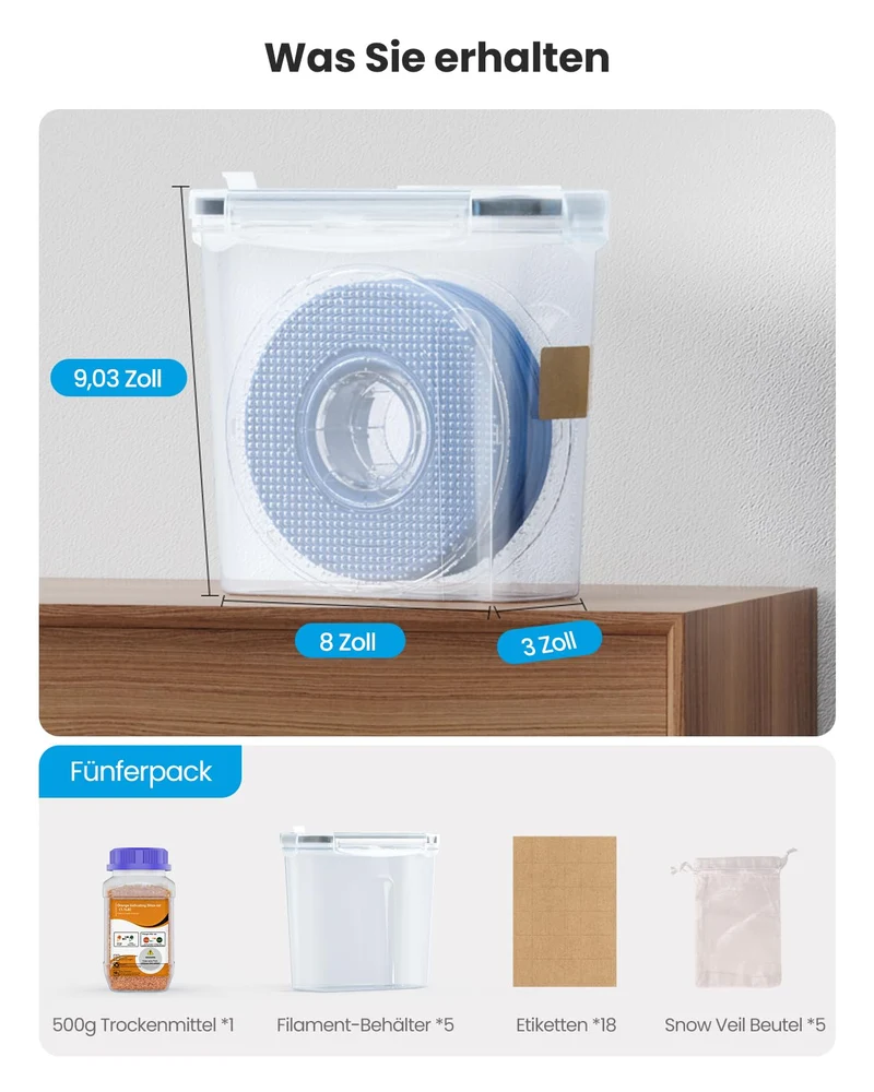 YOOPAI Filament Aufbewahrungsbox 4,0 L, wasser- und staubdicht