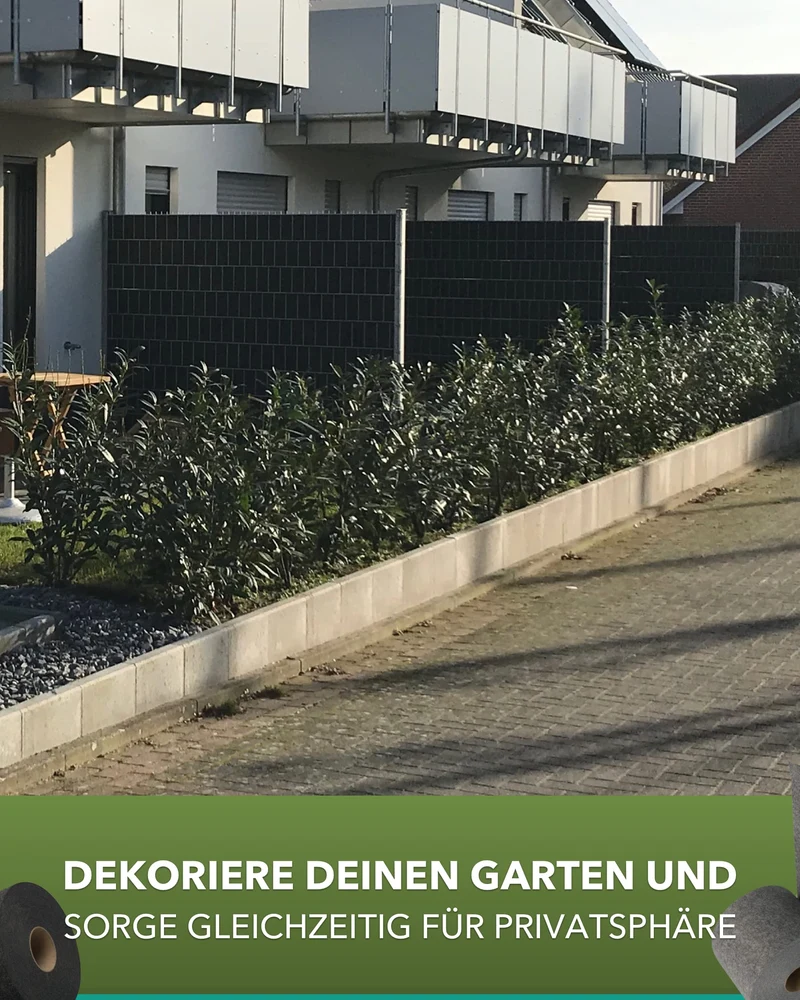Zaundruck Sichtschutzstreifen Doppelstabmattenzaun Milano anthrazit