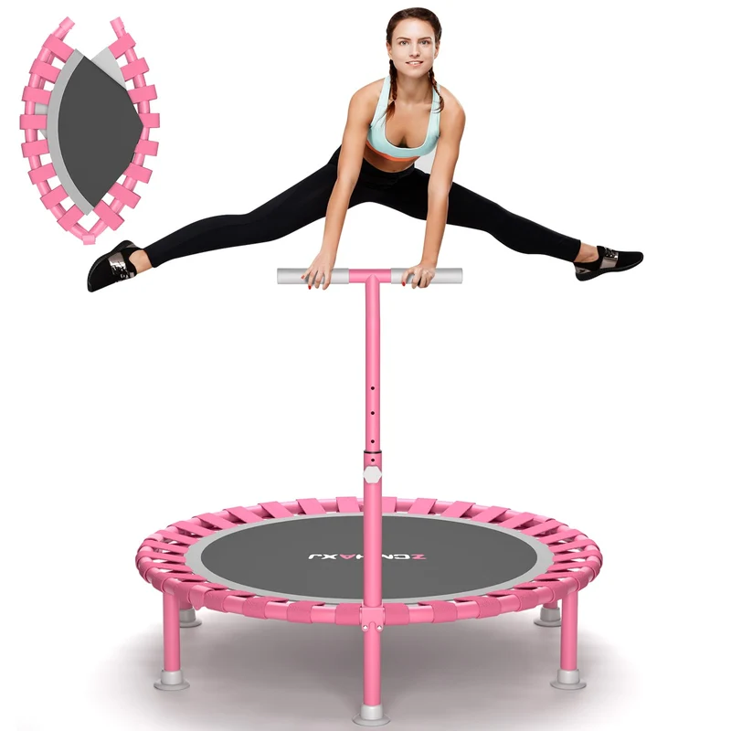 ZCMHAXJ Fitnesstrampolin klappbar, Ø 101,6 cm, mit Haltegriff, 204 kg