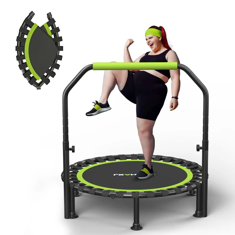 ZCMHAXJ Trampolin klappbar, Ø 101,6 cm, bis 204 kg, mit Haltegriff