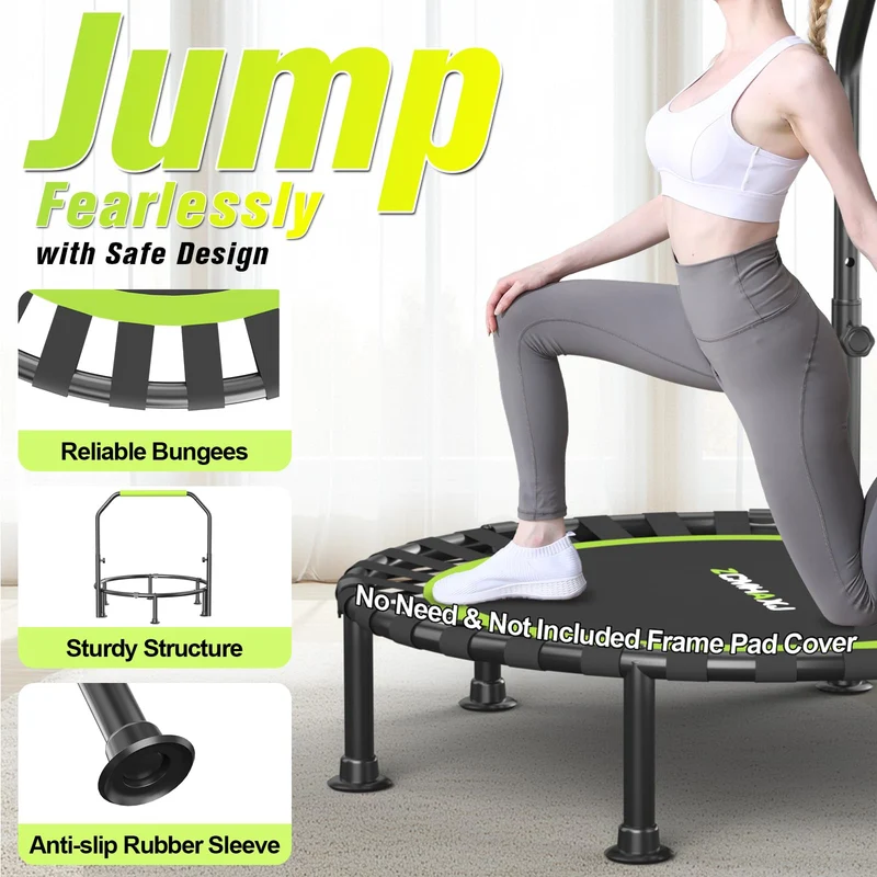 ZCMHAXJ Trampolin klappbar, Ø 101,6 cm, bis 204 kg, mit Haltegriff