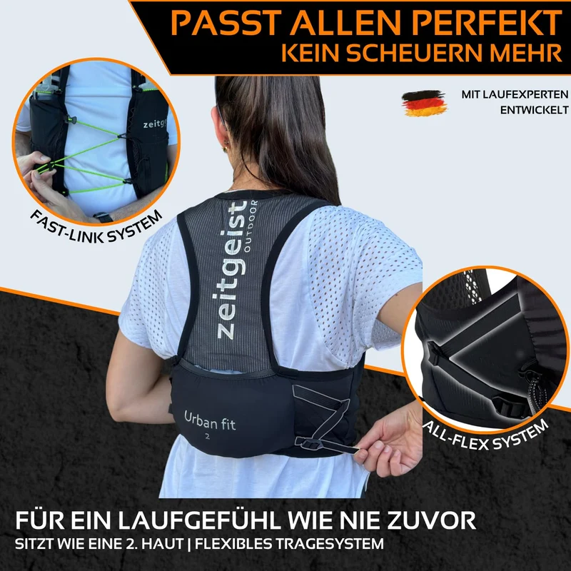 zeitgeist OUTDOOR Laufweste Urban Fit 2 Trinkweste 2 L Unisex