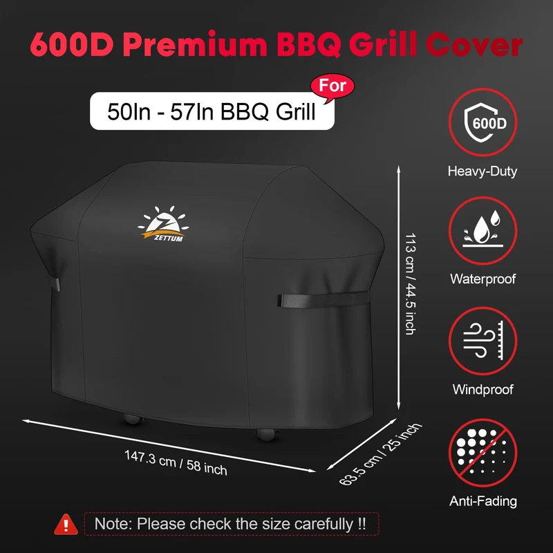 Zettum Grillabdeckung 147 cm wasserdicht für Weber Genesis 300 Serie