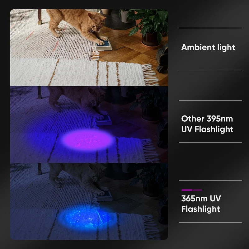 LUXNOVAQ UV-Taschenlampe 365 nm 30W Schwarzlicht aufladbar
