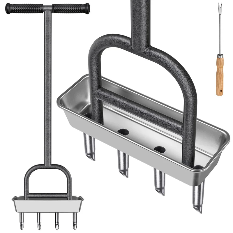 BeneLabel Rasenlüfter Hand Aerifizierer – 4 Zinken T-Griff