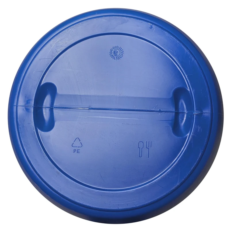 plasteo Weithalsfass 220 Liter mit Spannring - Lebensmittelecht Blau