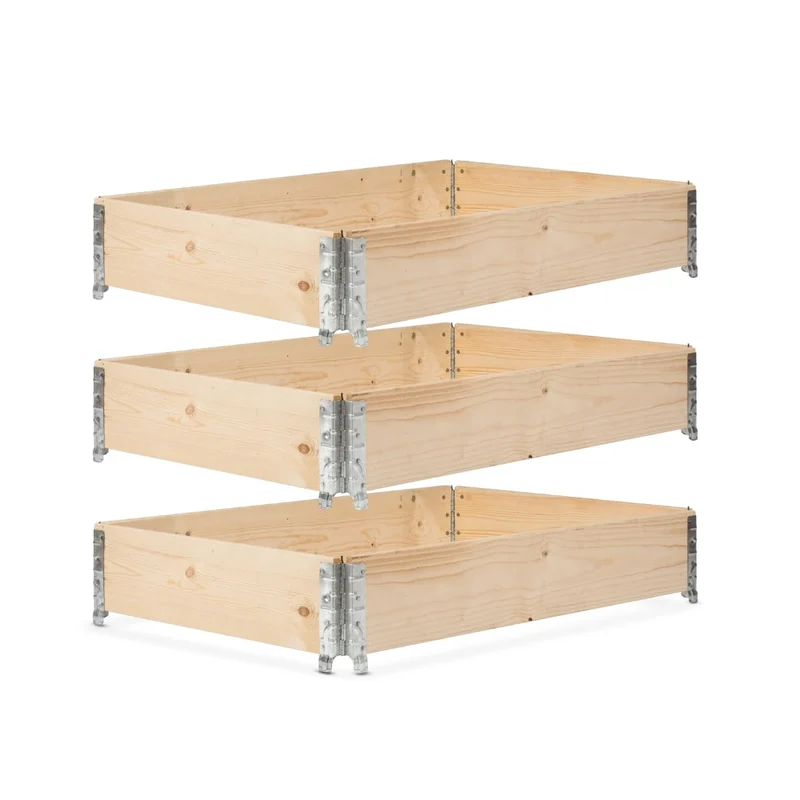 gardivo Hochbeet 120x80x20 cm - 3-teiliger Palettenrahmen Holz