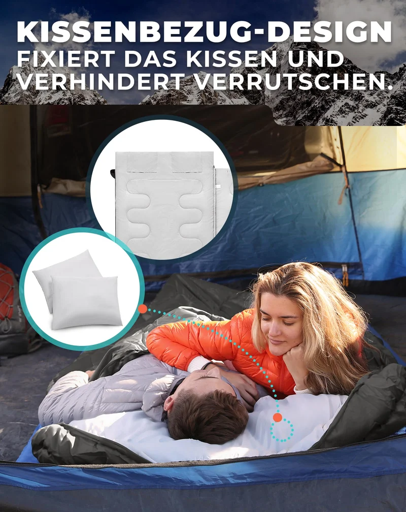 KingCamp Doppelschlafsack Deckenschlafsack Winter - Schwarz