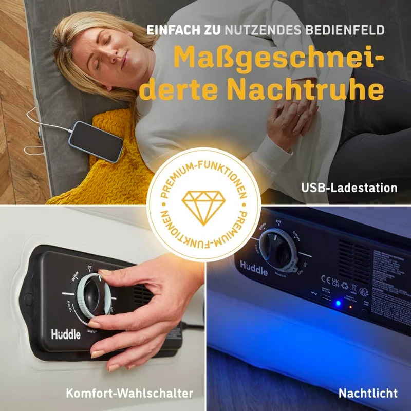 Huddle Luxury Never Deflate Single-Luftbett – integrierte Pumpe