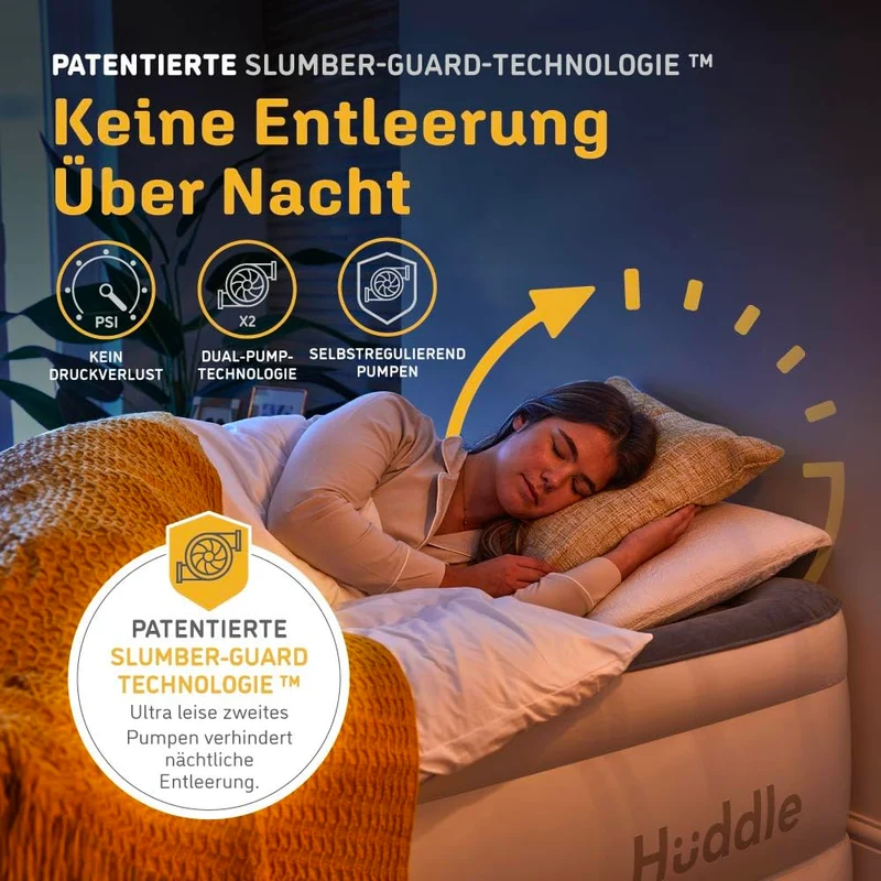 Huddle Luxury Never Deflate Single-Luftbett – integrierte Pumpe
