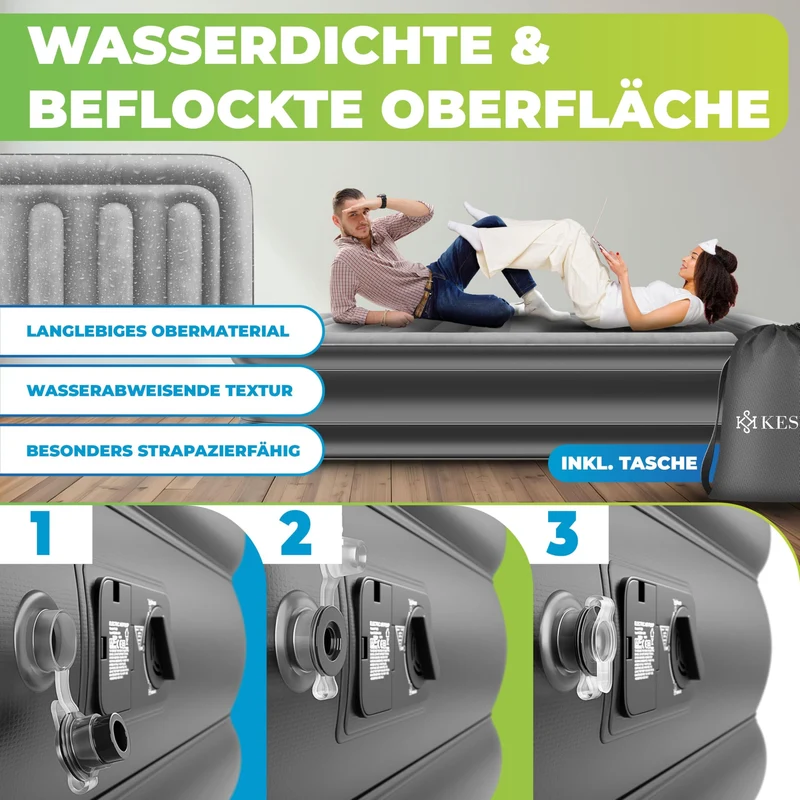 KESSER Luftbett Gästebett – Selbstaufblasend mit Pumpe, Doppel
