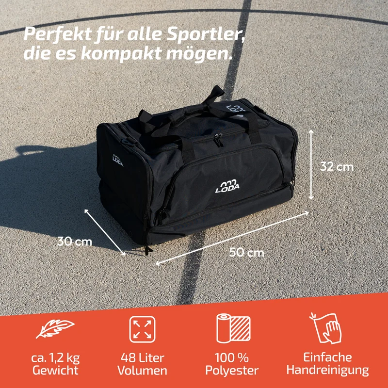 LODA compact Multifunktions-Sporttasche Rucksack 48 Liter