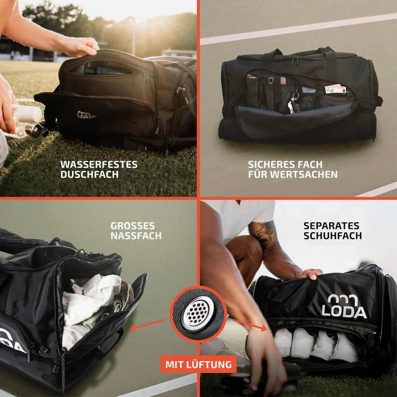 LODA compact Multifunktions-Sporttasche Rucksack 48 Liter