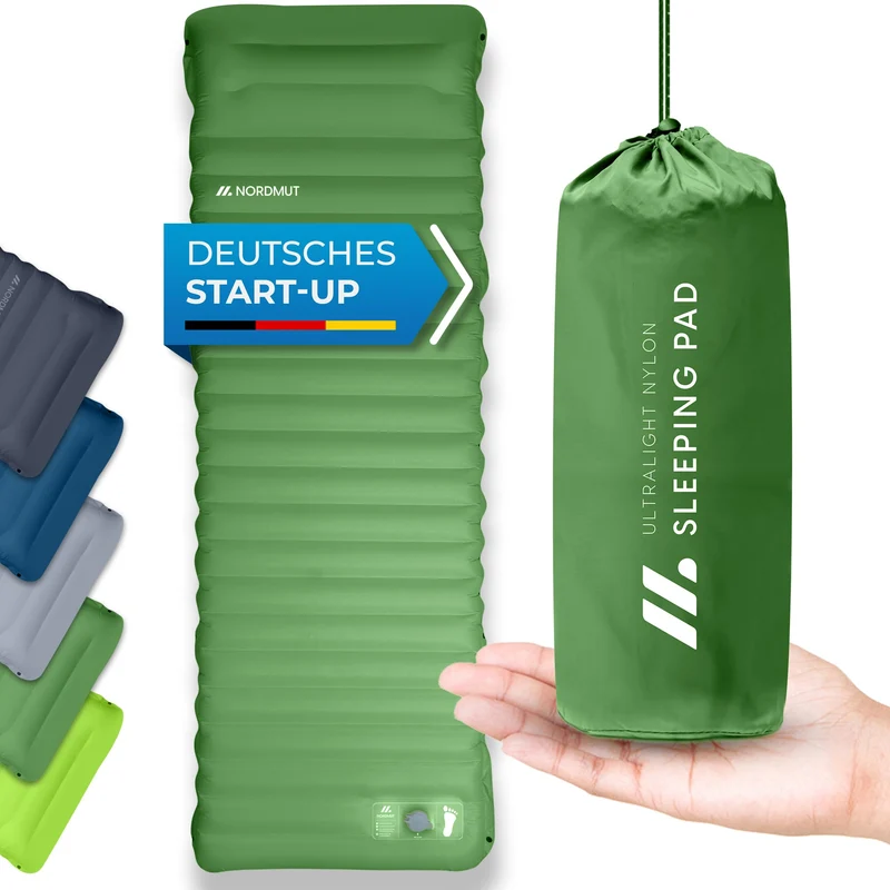 NORDMUT Isomatte Selbstaufblasend 10cm Camping - Grün