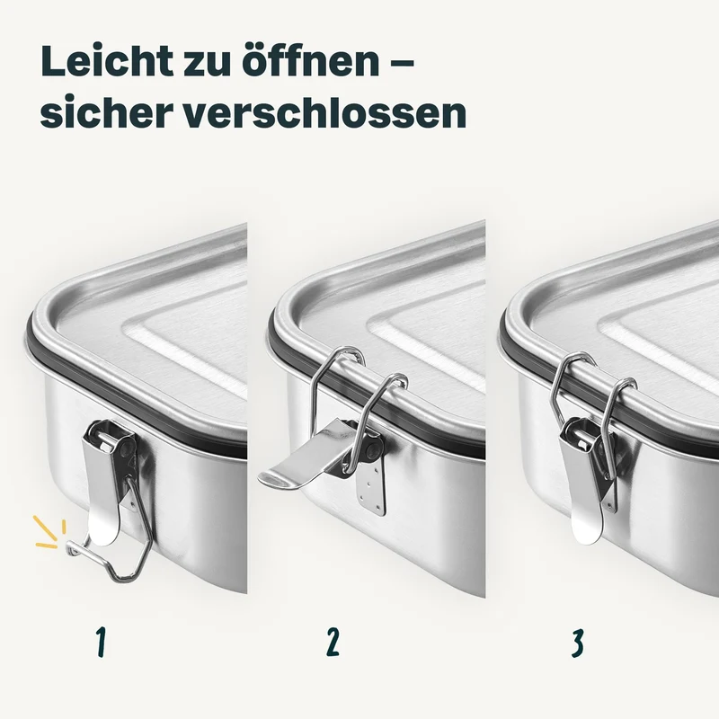 SILBERTHAL Brotdose Edelstahl Lunchbox mit Fächern – 3er Set