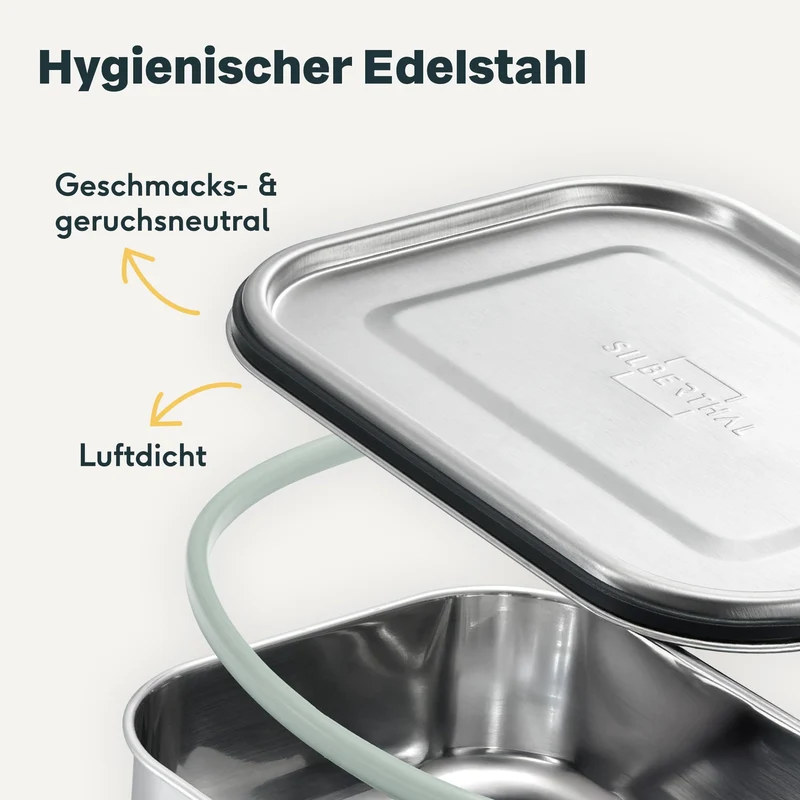 SILBERTHAL Brotdose Edelstahl Lunchbox mit Fächern – 3er Set