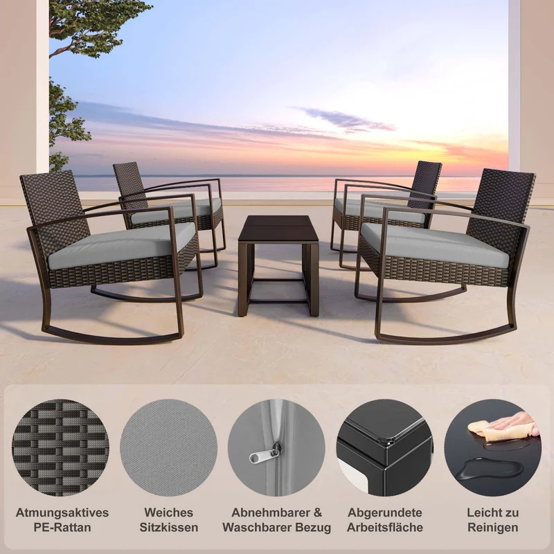 Bealife Lounge Set Gartenmöbel – 2 Personen Balkon Outdoor