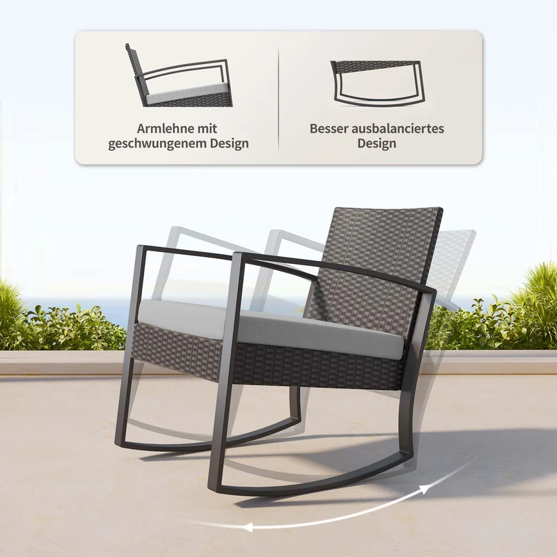 Bealife Lounge Set Gartenmöbel – 2 Personen Balkon Outdoor