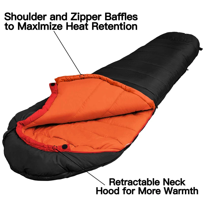 Bessport Mumienschlafsack 3-4 Jahreszeiten Winter - 0°C