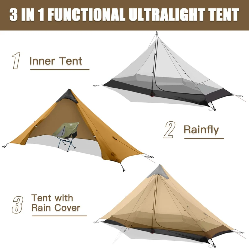Night Cat ultraleichtes 1-Personen-Zelt – wasserdicht