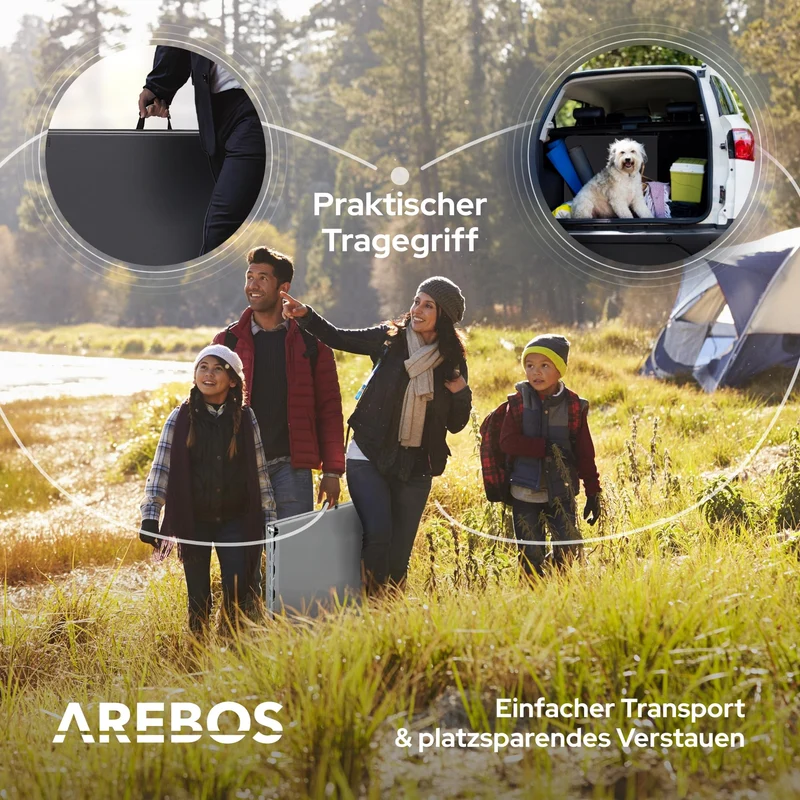 Arebos Buffettisch Klapptisch – 182x74cm Anthrazit wetterfest