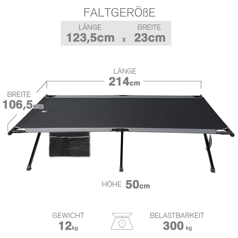 EVER ADVANCED Feldbett klappbar - XXL 214x106cm 300kg