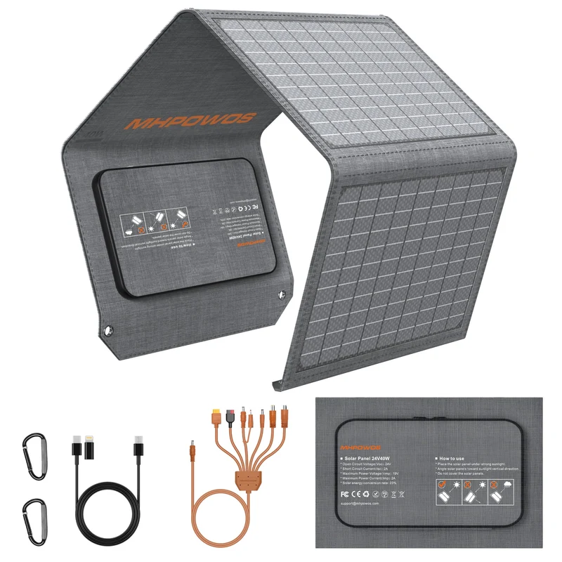MHPOWOS Faltbares Solarpanel 40W – Tragbares Ladegerät