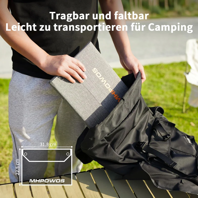 MHPOWOS Faltbares Solarpanel 40W – Tragbares Ladegerät