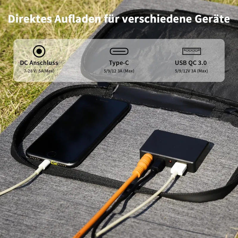 MHPOWOS Faltbares Solarpanel 40W – Tragbares Ladegerät