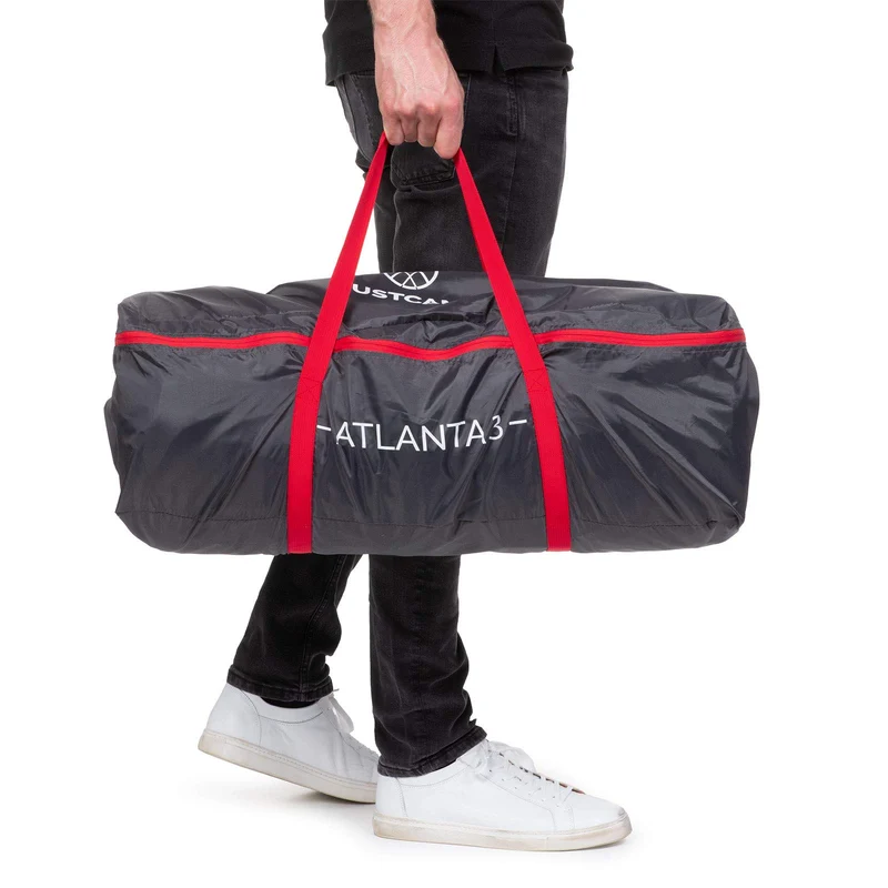 Justcamp Atlanta 3 Tunnelzelt – 3 Personen Familienzelt Stehhöhe