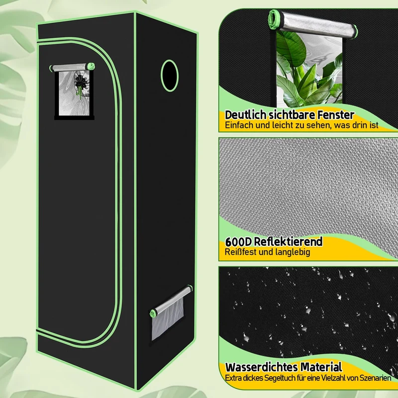 Vigevee Grow Tent Growzelt Growschrank – 120x60x180cm
