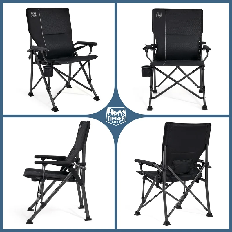 TIMBER RIDGE Campingstuhl – Faltbar 150kg verstellbar