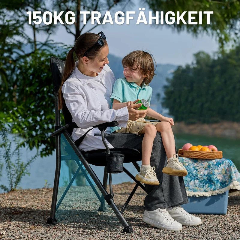 TIMBER RIDGE Campingstuhl – Faltbar 150kg verstellbar